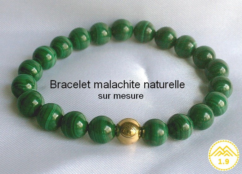 bracelet malachite véritable sur mesure de la marque 1.9