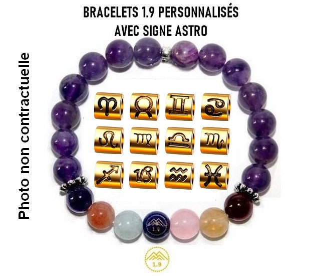 bracelet signe astro doré personnalisé sur mesure