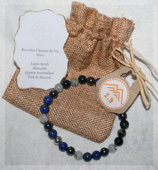 cadeau bijou homme bracelet chemin de vie lithotherapie perles pierres sur-mesure ajustable
