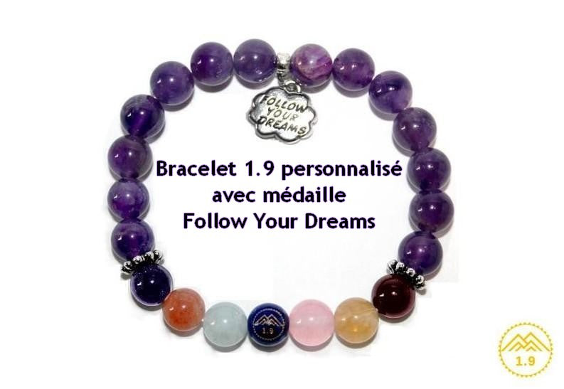 bracelet enfant chakras pierres véritables d'améthyste, grenat, quartz rose, citrine, aigue-marine, cornaline et lapiz lazuli lithothérapie 1point9