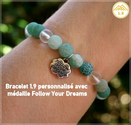 Bracelet Enfant Agate verte Cristal de roche "Umea Hautza"