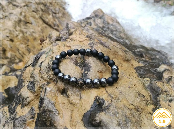 Bracelet enfant hématite onyx noir charance stone lithotherapie 1.9 Pays basque