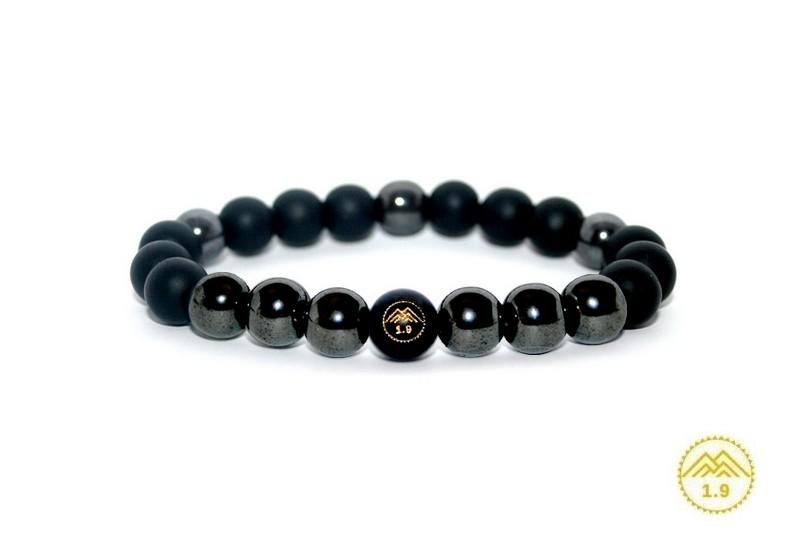 bracelet enfant pierres naturelles hématite onyx noir umea Protection force charance stone 1point9
