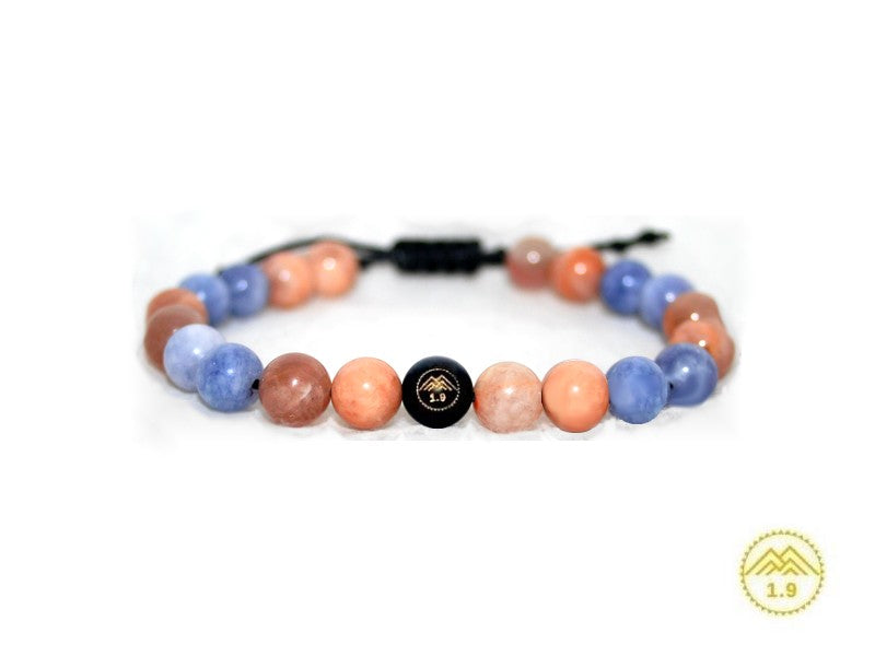 Bracelet femme lithothérapie orange et bleu 1point9