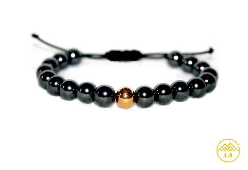 Bracelet shamballa homme femme hématite calme courage Zen urban chic
