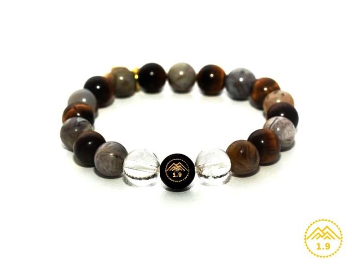 bracelet femme labradorite œil de tigre onyx noir cristal de roche pottok 1.9
