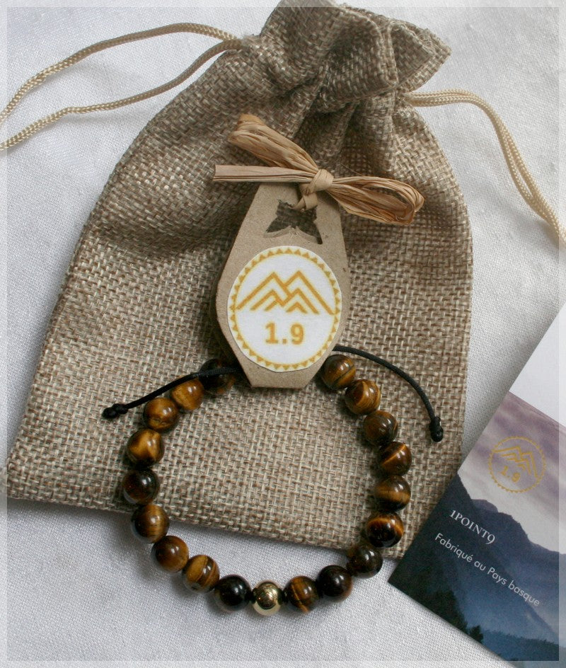 idée cadeau bracelet personnalisé oeil de tigre pierres naturelles homme femme 1point9