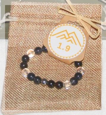 Bracelet shamballa Enfant Perles Amethyste Grenat Cristal de roche Perle acier argenté 1.9