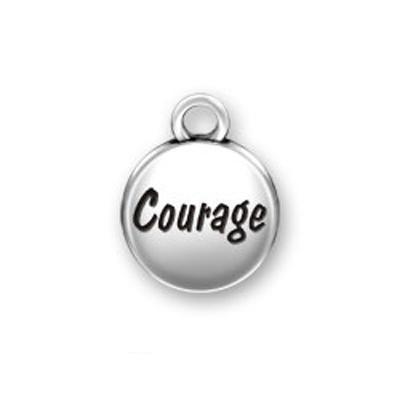 breloque pendentif métal argent courage 1point9