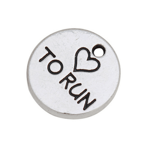 breloque pendentif métal argent to run 1point9