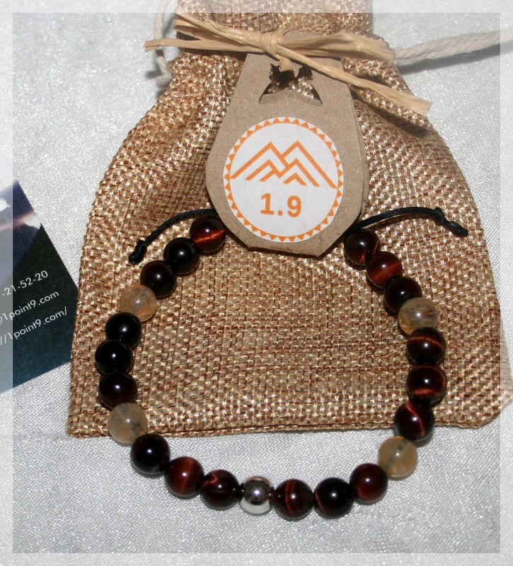 bijou cadeau homme sur-mesure bracelet pierres oeil tigre rouge citrine