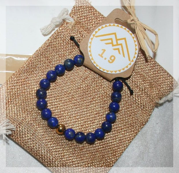 cadeau bracelet homme sur-mesure pierres bleu nuit lapis-lazuli or 1.9