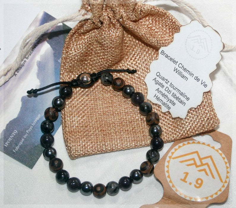 cadeau original bijou bracelet personnalisé homme chemin de vie numérologie lithothérapie 1.9