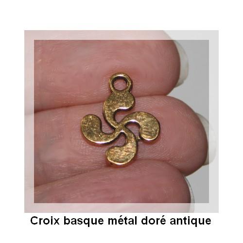 Croix basque Métal argenté/ Doré antique / Argenté gris-anthracite