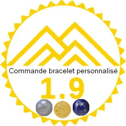 Commande bracelet personnalisé en pierres naturelles sur mesure en pierres naturelles de labradorite, lapis-lazuli et ambre