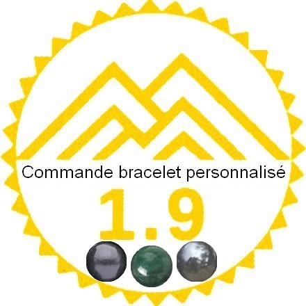 Commande bracelet personnalisé en pierres naturelles sur mesure en pierres de shungite, emeraude et hématite