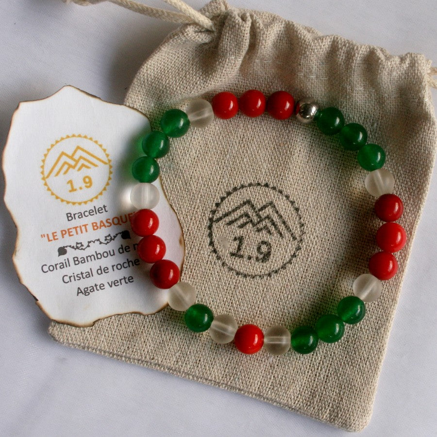 Idée cadeau bracelet basque rouge et vert de la marque 1.9