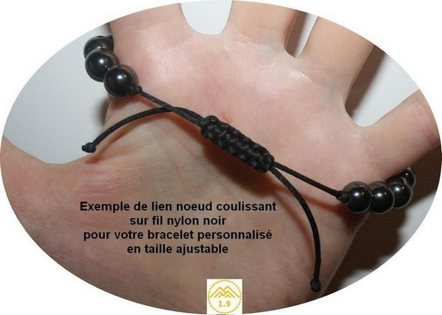 Bracelet perles femme rhodonite naturelle personnalisé
