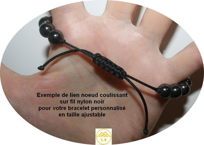 Bracelet homme Agate marron Oeil de tigre Cristal de roche ''Gautama Bouddha''