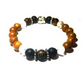 Bracelet Bouddha homme ancrage Oeil de tigre Agate marron cristal de roche Gautama