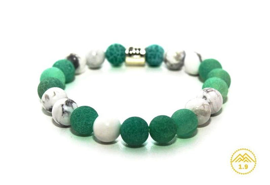 bracelet enfant agate givrée vert emeraude howlite blanche umea pagomari 1.9