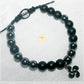 Bracelet croix basque enfant pierres noires onyx hématite lithothérapie 1.9