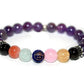 bracelet enfant pierre véritable d'améthyste, grenat, quartz rose, citrine, aiguë marine et lapiz lazuli 1.9