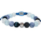 Bracelet enfant perles bleues Signe astro Verseau Aquarius