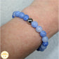 Bracelet femme perles agate bleue lavande lithothérapie 1.9