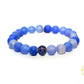 bracelet femme en pierres naturelles d'agate bleue sur mesure avec perle gravée lapis-lazuli de la marque 1.9