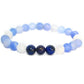 Bracelet homme sur mesure, pierres bleues et blanches 1.9