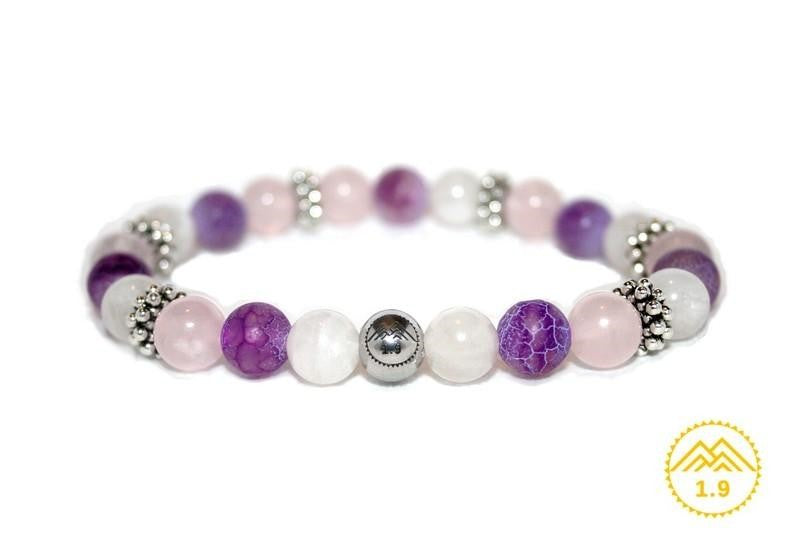 bracelet femme pierre de lune agate violette et quartz rose marbella lithothérapie marque 1.9