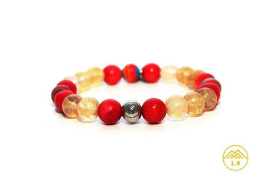 bracelet pierres naturelles corail rouge citrine feria baiona 1point9
