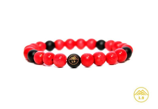bracelet pierres corail rouge onyx noir ezpeletta 1.9