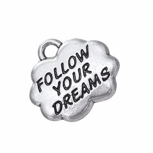 breloque pendentif métal argent follow your dreams 1point9