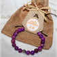 cadeau bijou femme bracelet lithotherapie perles violettes sur-mesure ajustable