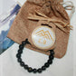 Idée cadeau Bracelet homme pierres noires Onyx et Hematite sur mesure et ajustable