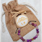 Idée cadeau femme : bracelet perles jaspe violet Quartz rose Perle acier doré 1.9