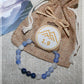Idée cadeau homme : bracelet perles agate bleue, lapis-lazuli, pierres de lune et Perle 1.9